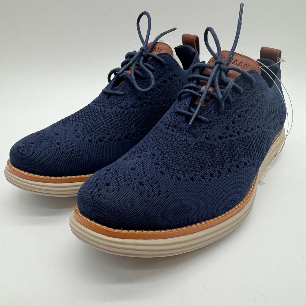 Cole Haan ØriginalGrand Stitchlite Oxford Marine‎ Blue Knit Men's Size 8 New